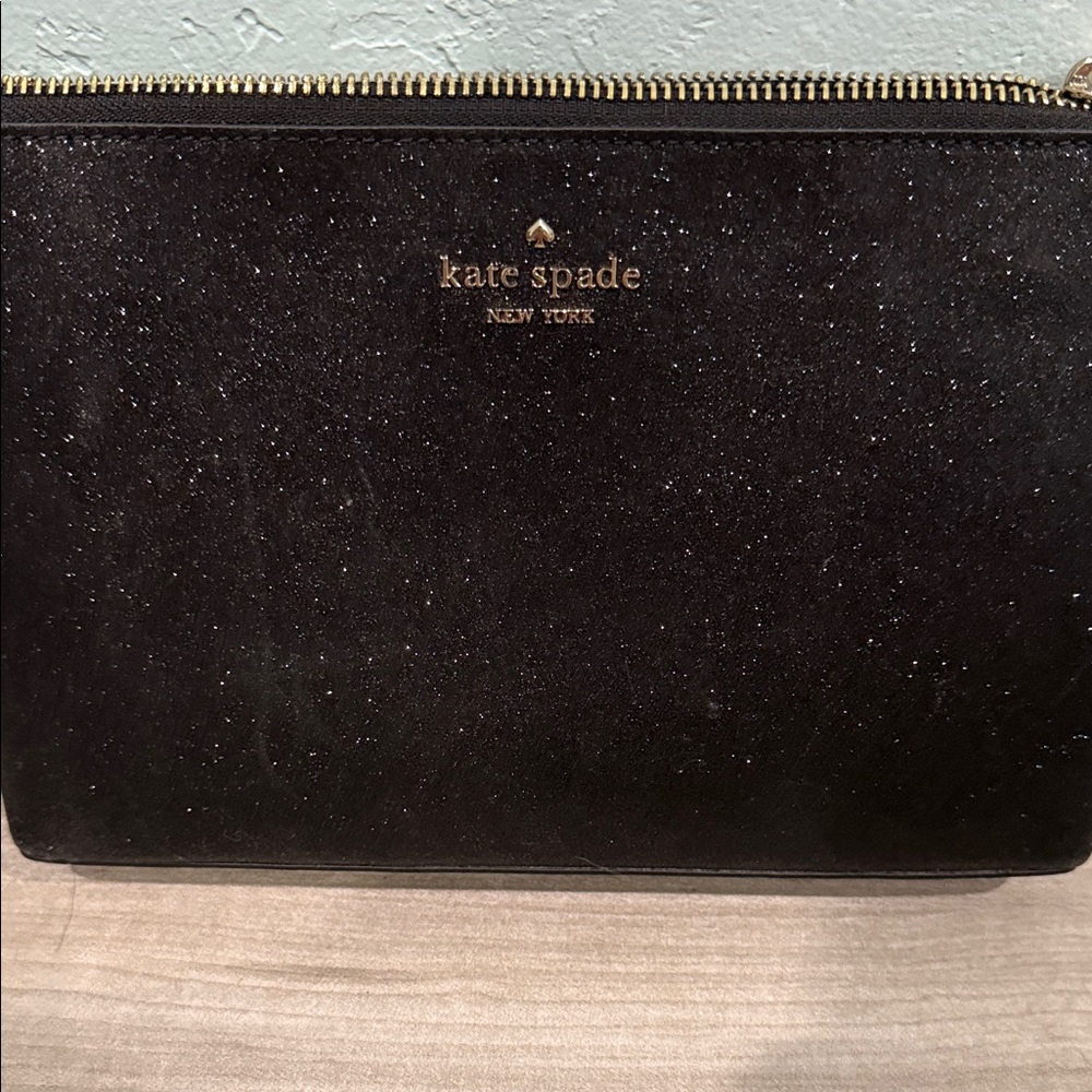Kate Spade Black Sparkle Pouch